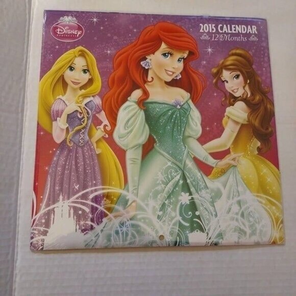 2015 DISNEY PRINCESS 12-MONTH WALL CALENDAR-SEALED-NEW-2015-VINTAGE - Picture 1 of 3